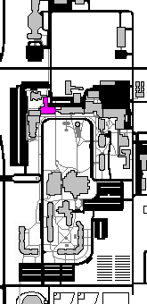 Dowell Hall and Dowell Annex are highlighted in pink within the campus map