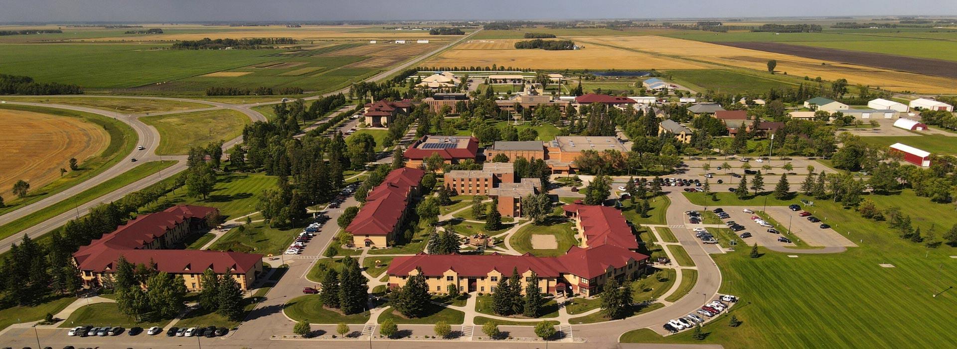 Aerial view of campus looking north.